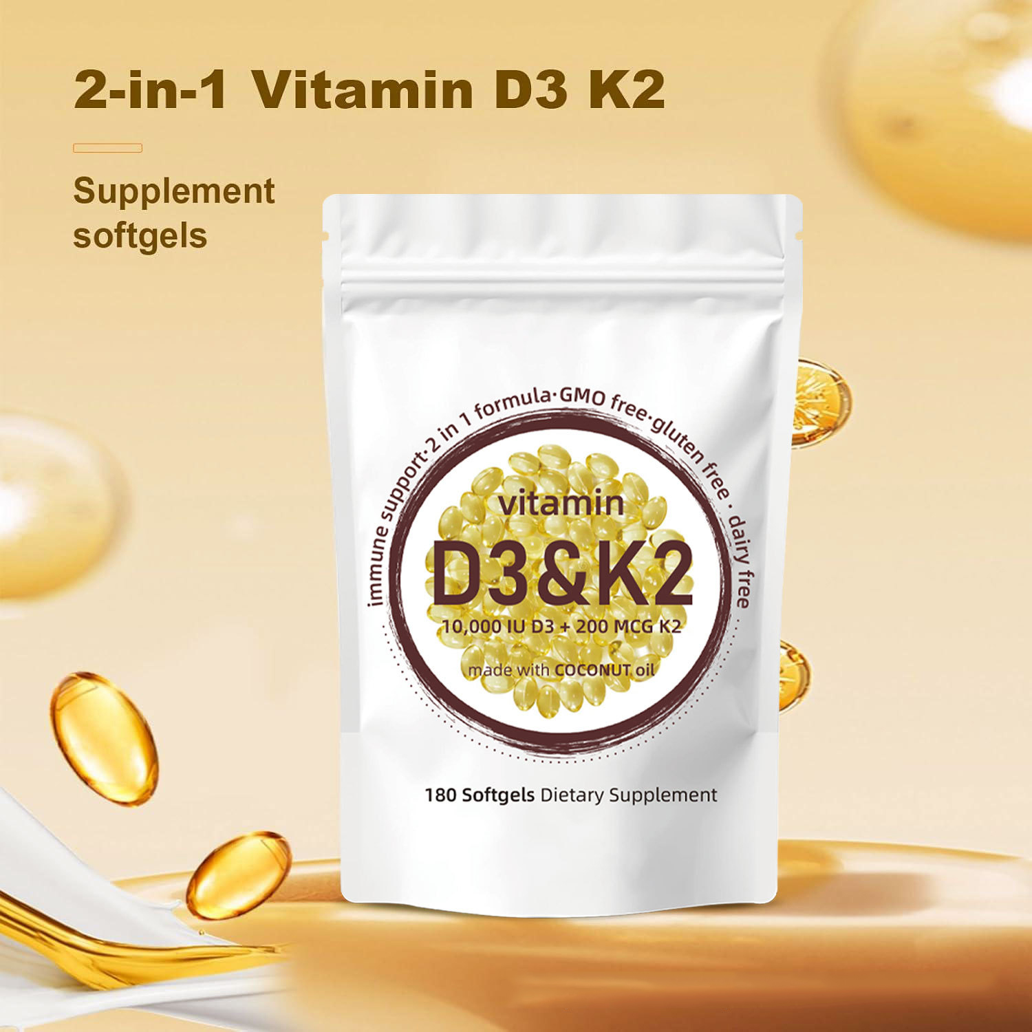 Vitamin D3 K2 Drop - فيتامين د3 ك2 كبسولات هلامية -