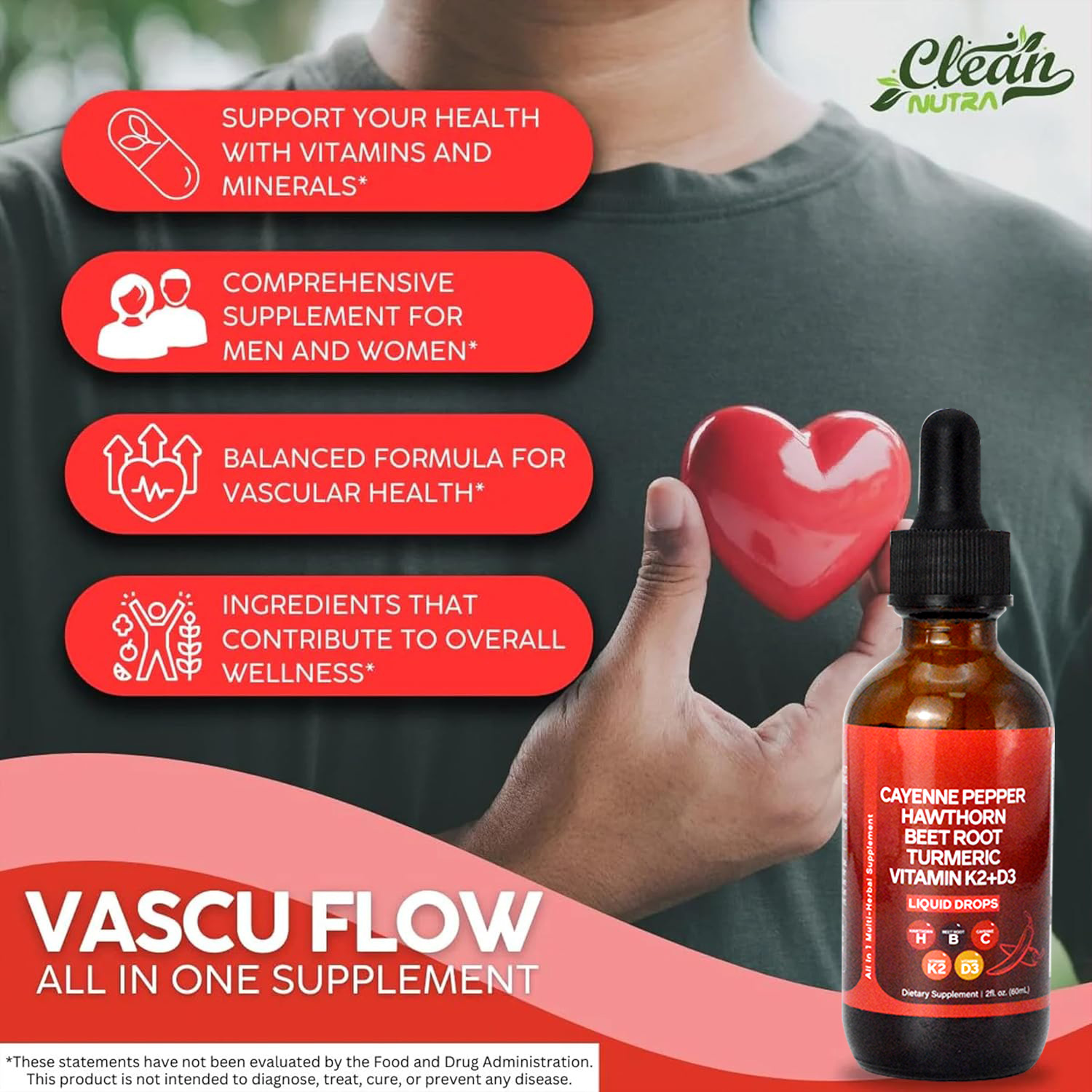 Vitamin D3 K2 Drop - 60 مل كايين فلفل سائل قطرات